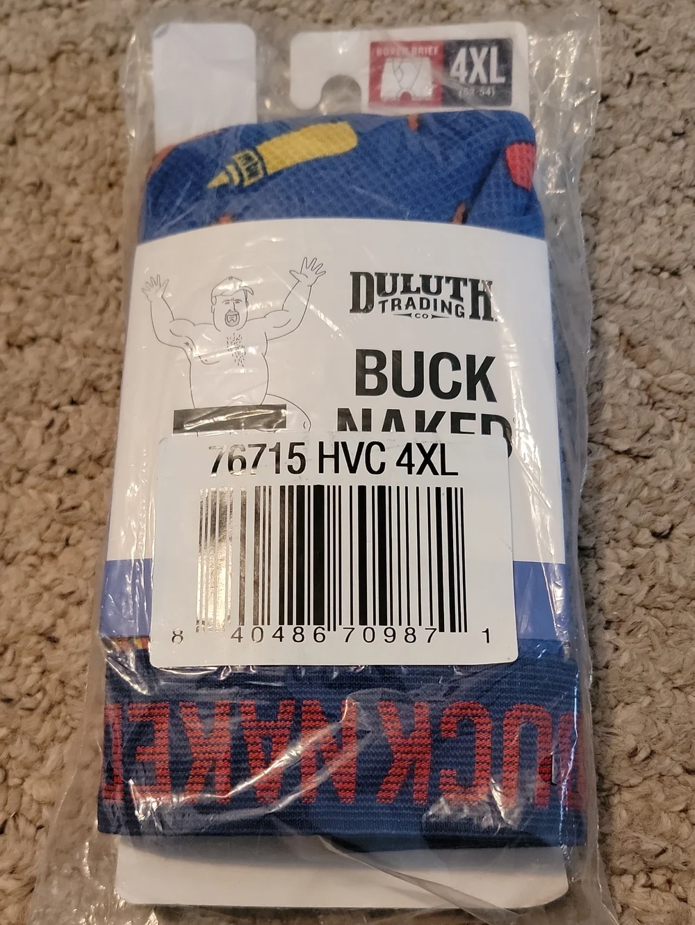 Duluth Trading Co Men's Naked Hot Dog! Boxer Briefs 4XL New